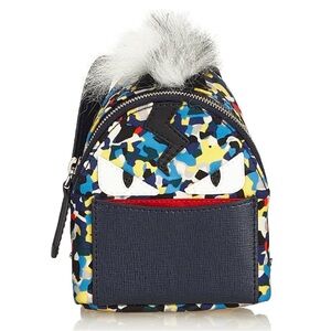 Fendi Charme de sac, Mini Monster Backpack Multicolor Yellow keychain accessory